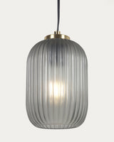 Hestia Deckenlampe aus Metall mit Messing-Finish und grauem Glas - ZEN ZONE Furniture