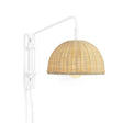 Damila Wandlampe aus Metall weiß und Rattan mit natürlichem Finish - ZEN ZONE Furniture