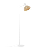 Damila Stehlampe aus Metall weiß und Rattan mit natürlichem Finish - ZEN ZONE Furniture