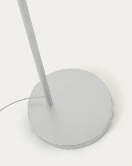 Damila Stehlampe aus Metall weiß und Rattan mit natürlichem Finish - ZEN ZONE Furniture