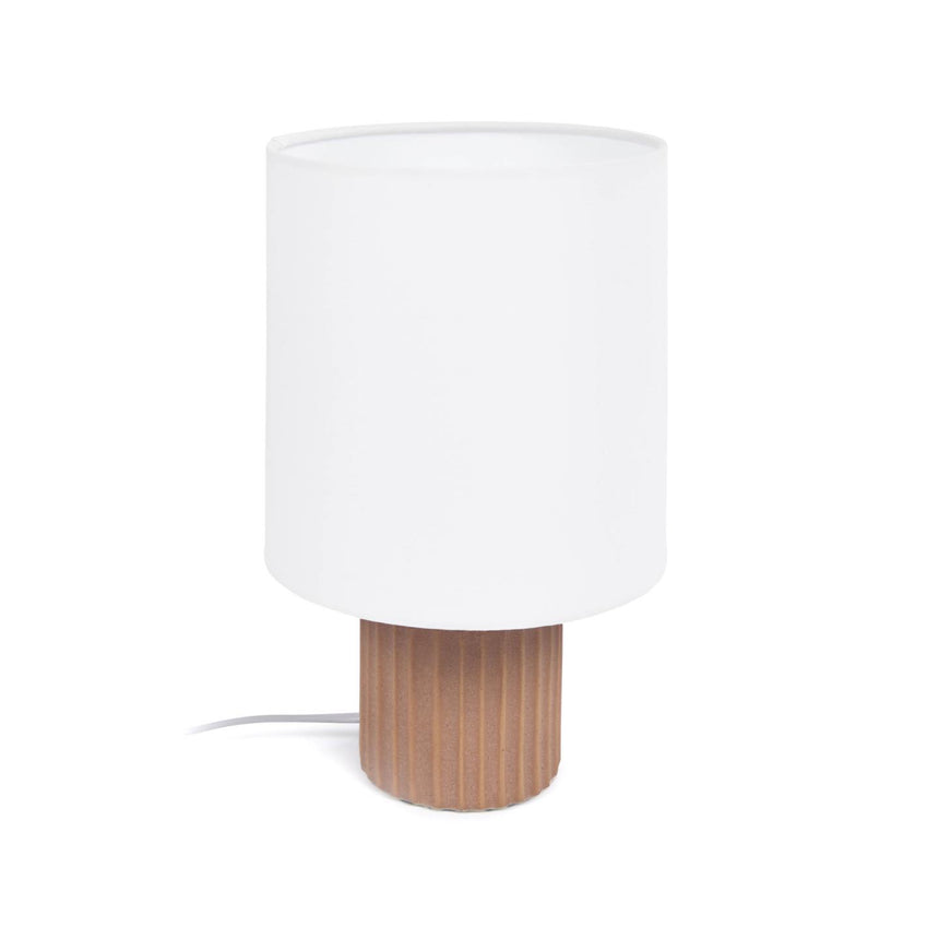 Eshe Tischlampe aus Keramik in der Farbe Terrakotta und weiß - ZEN ZONE Furniture