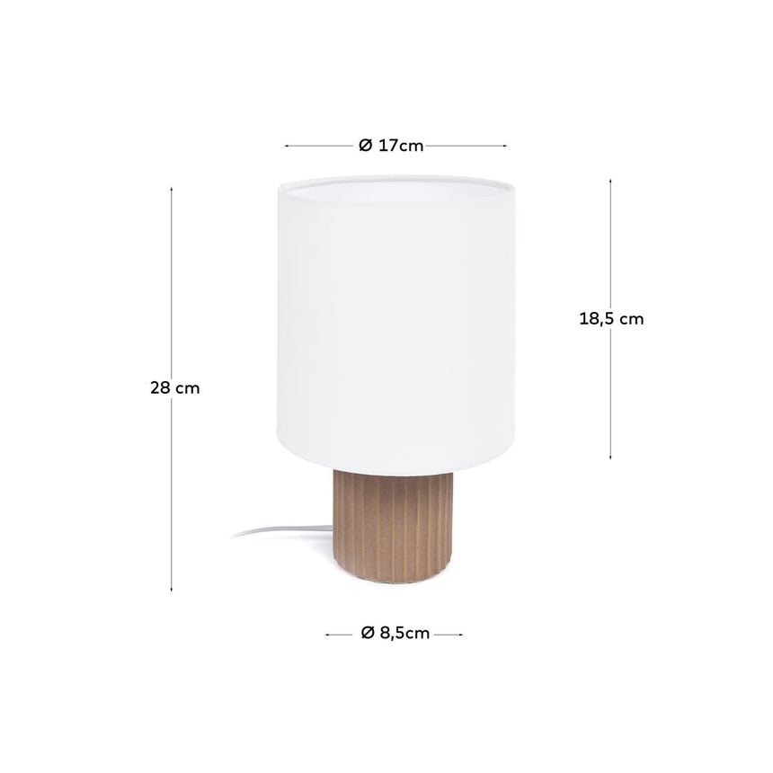 Eshe Tischlampe aus Keramik in der Farbe Terrakotta und weiß - ZEN ZONE Furniture