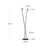 Clemence Stehlampe aus schwarzem Metall und goldfarbenen Lampenschirmen - ZEN ZONE Furniture