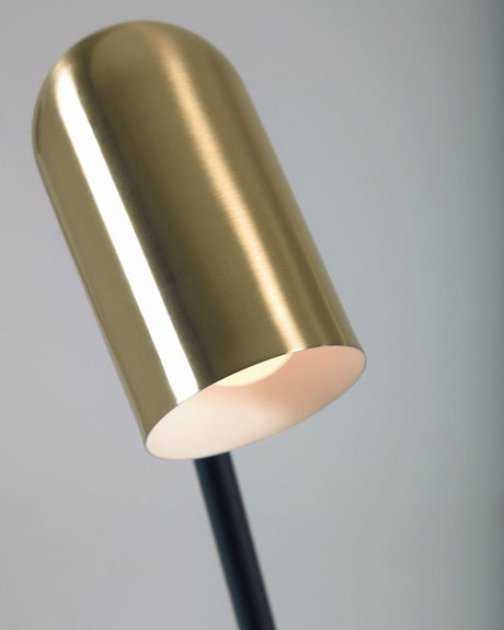 Clemence Stehlampe aus schwarzem Metall und goldfarbenen Lampenschirmen - ZEN ZONE Furniture