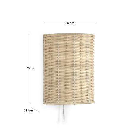 Kimjit Wandleuchte aus Rattan mit natürlichem Finish - ZEN ZONE Furniture
