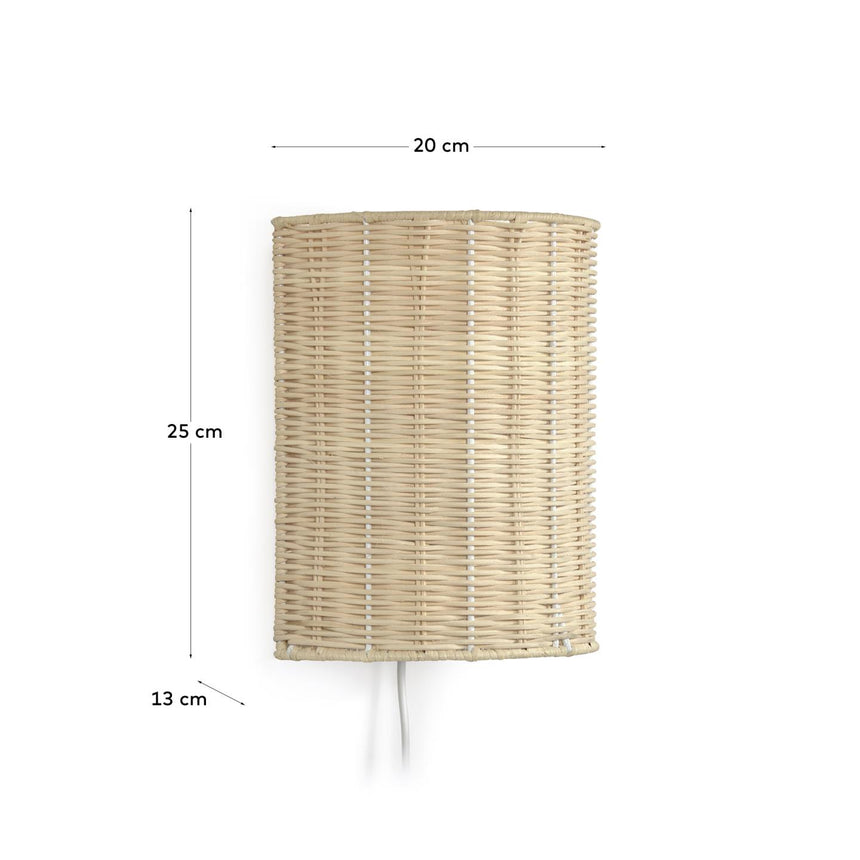 Kimjit Wandleuchte aus Rattan mit natürlichem Finish - ZEN ZONE Furniture