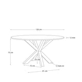 Argo runder Tisch aus schwarzem Glas mit schwarzen Stahlbeinen Ø 120 cm - ZEN ZONE Furniture