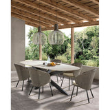 MODESTO Outdoor-Stuhl aus schwarzem Aluminium mit oyster-farbenem Geflecht - ZEN ZONE
