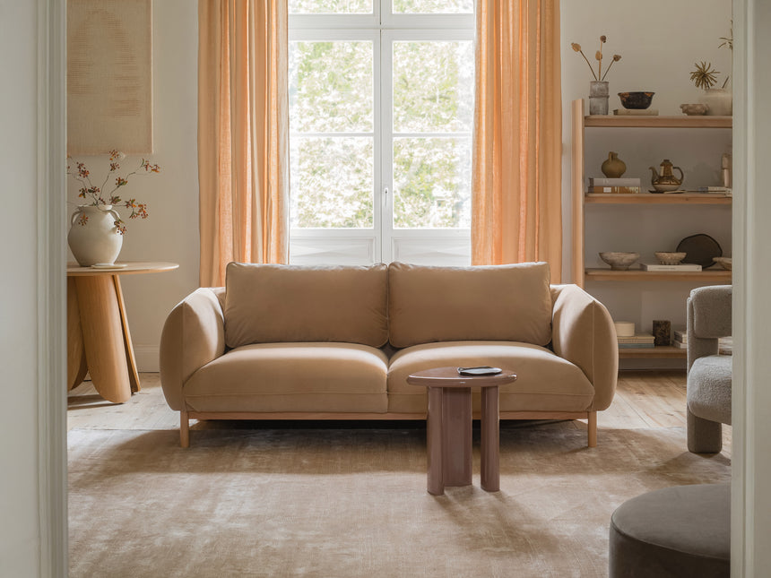 Ada 3-Sitzer Sofa aus Samt oder Strukturstoff, 208x101 cm - ZEN ZONE Furniture