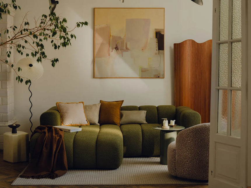 Lupine Modulares 5-Sitzer Ecksofa, Symmetrisch, aus Samt, Chenille oder Boucle, 309x309 cm - ZEN ZONE Furniture