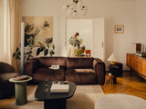 Martina modulares Ecksofa, Rechte Seite, Sitztiefe 76 cm, aus Samt, Cord, Boucle oder Strukturstoff, 280x176 cm - ZEN ZONE Furniture