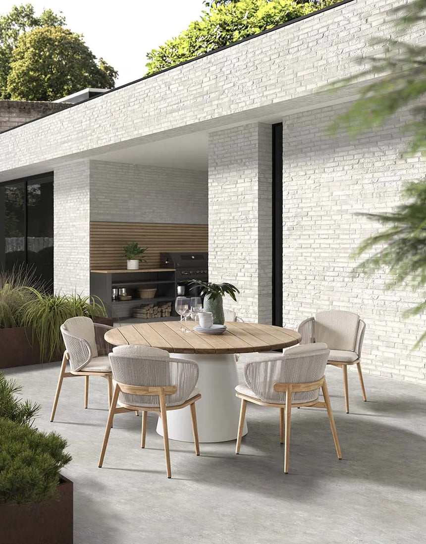 Gartenstuhl Gabor aus Teakholz mit tonfarbenen Kissen - ZEN ZONE Furniture