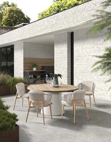Gartentisch Apollo aus Teakholz und Aluminium in beige, 150x150x75 cm - ZEN ZONE Furniture