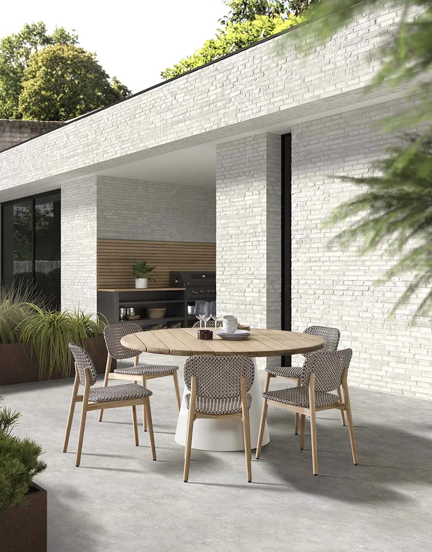 Gartentisch Apollo aus Teakholz und Aluminium in beige, 150x150x75 cm - ZEN ZONE Furniture