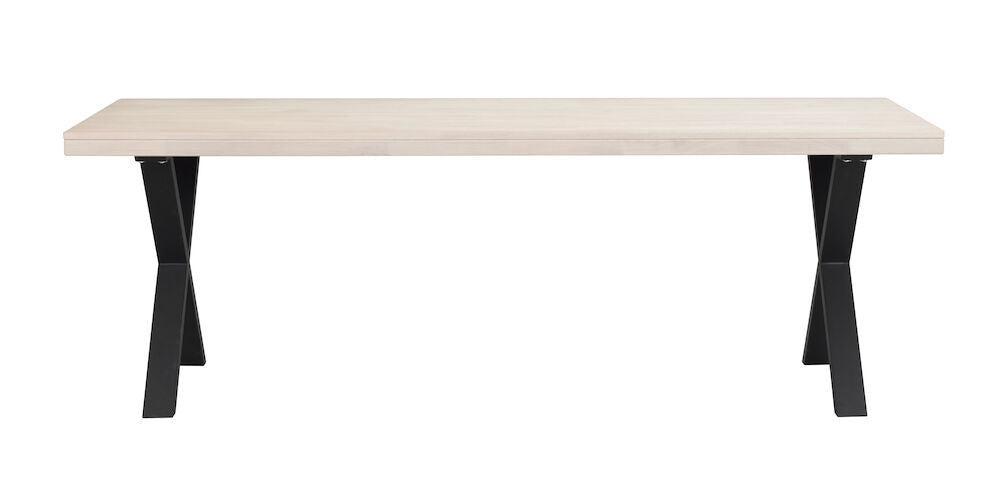 BROOKLYN Esstisch Weiß pigmentiert/Schwarz X-Beine 220x95x75cm - ZEN ZONE