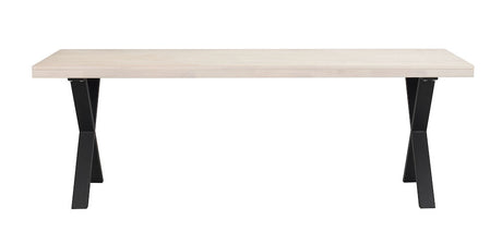 BROOKLYN Esstisch Weiß pigmentiert/Schwarz X-Beine 220x95x75cm - ZEN ZONE