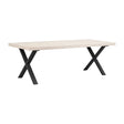 BROOKLYN Esstisch Weiß pigmentiert/Schwarz X-Beine 220x95x75cm - ZEN ZONE