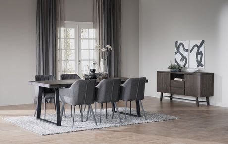 BROOKLYN Esstisch Dunkelbraun/Schwarz 220x95x75cm - ZEN ZONE