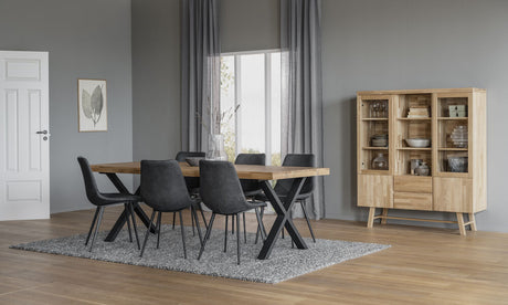 BROOKLYN Esstisch Eiche/Schwarz X-Beine 220x95x75cm - ZEN ZONE