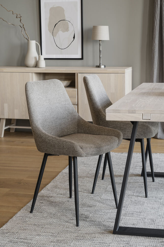 BROOKLYN Esstisch Weiß pigmentiert/Schwarz 220x95x75cm - ZEN ZONE