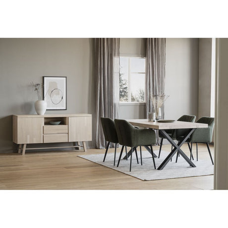 BOLTON Esszimmerstuhl Grün/Schwarz 56x60x82cm - ZEN ZONE
