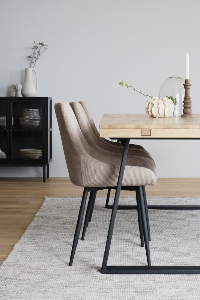 BROOKLYN Esstisch Eiche/Schwarz 220x95x75cm - ZEN ZONE