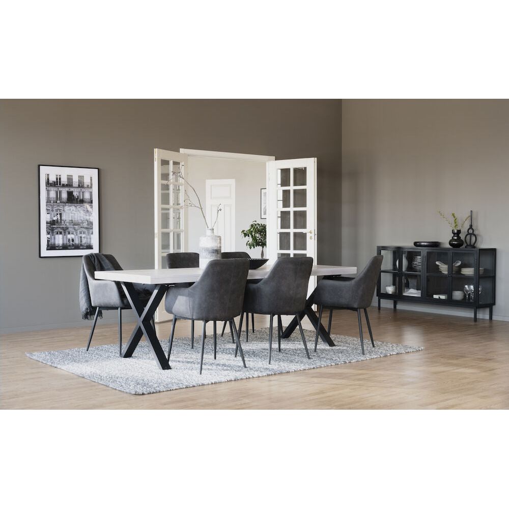 REILY Esszimmerstuhl Dunkelgrau/Schwarz 55x61x86cm - ZEN ZONE