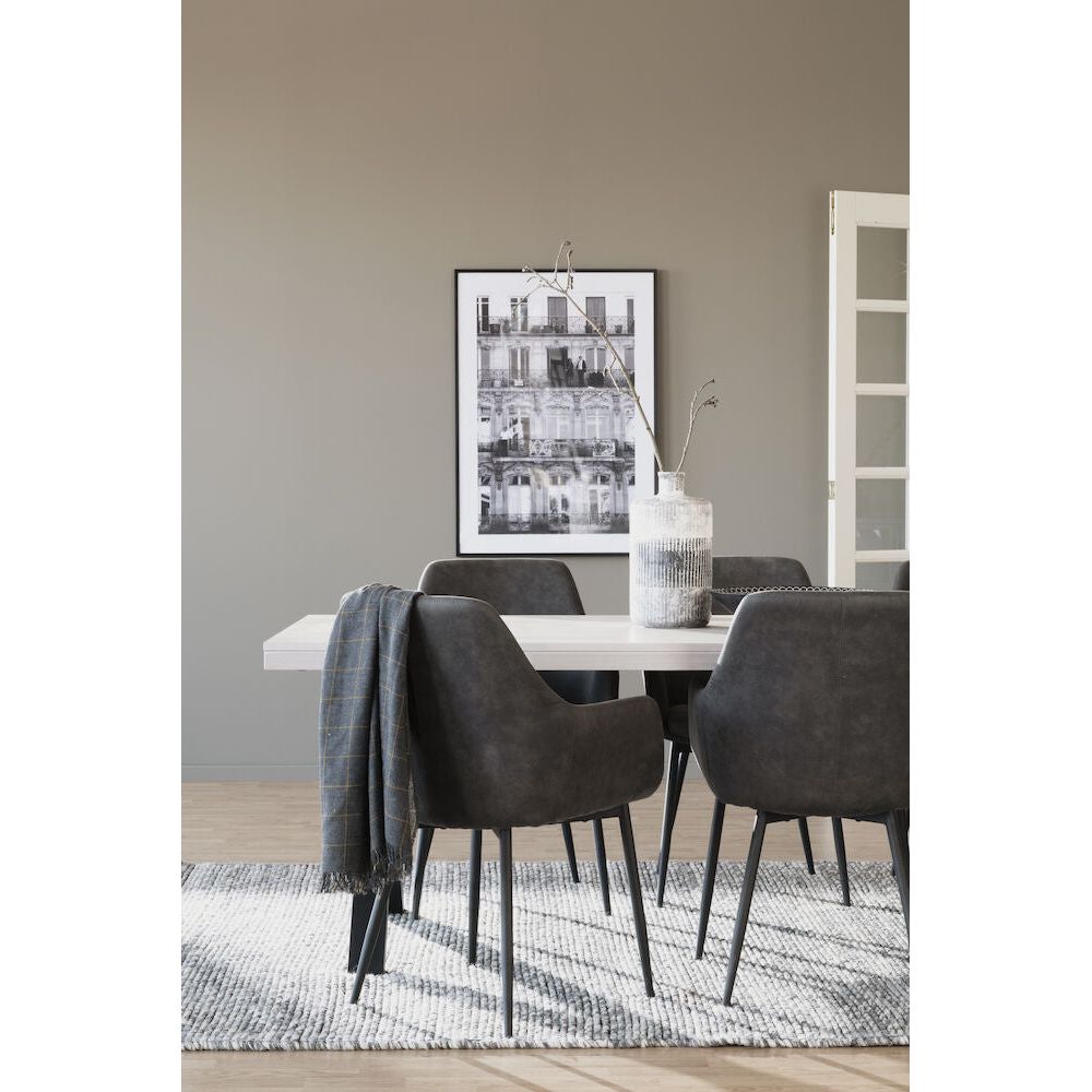 REILY Esszimmerstuhl Dunkelgrau/Schwarz 55x61x86cm - ZEN ZONE