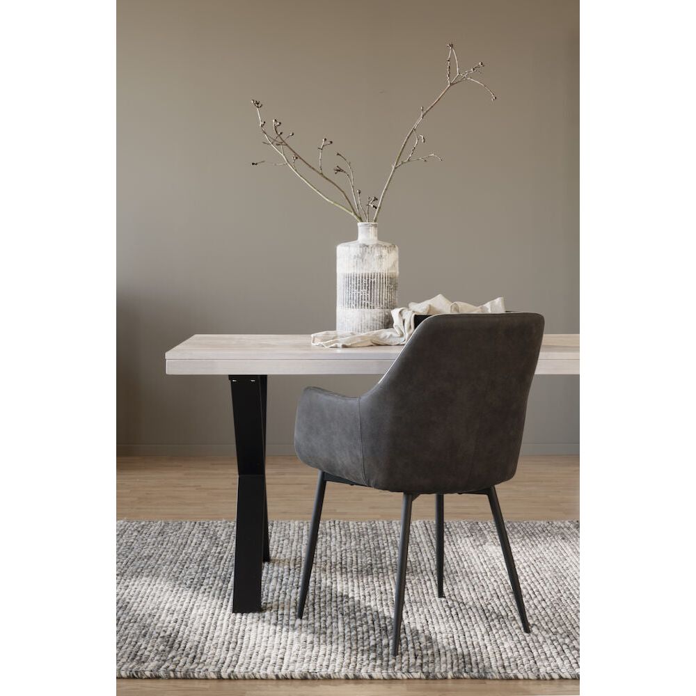 REILY Esszimmerstuhl Dunkelgrau/Schwarz 55x61x86cm - ZEN ZONE