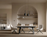 CECILIA drehbarer Stuhl Natur, Beine aus Metall in anthrazit