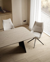 CECILIA drehbarer Stuhl Natur, Beine aus Metall in anthrazit