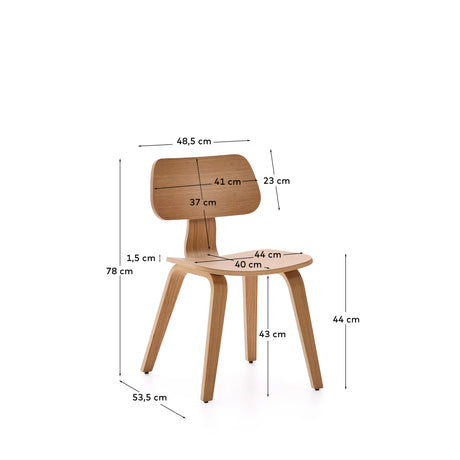 Stuhl Gena aus Eichenfurnier und Kautschukholz - ZEN ZONE Furniture