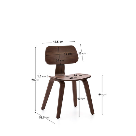 Stuhl Gena aus Nussbaumfurnier und Kautschukholz - ZEN ZONE Furniture