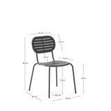 Stapelbarer Outdoor-Stuhl Brai aus verzinktem Stahl in Dunkelgrau - ZEN ZONE Furniture
