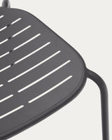 Stapelbarer Outdoor-Stuhl Brai aus verzinktem Stahl in Dunkelgrau - ZEN ZONE Furniture