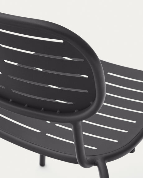 Stapelbarer Outdoor-Stuhl Brai aus verzinktem Stahl in Dunkelgrau - ZEN ZONE Furniture