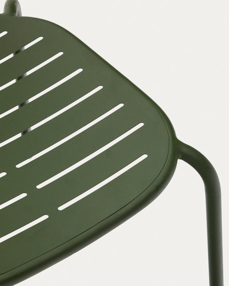 Stapelbarer Outdoor-Stuhl Brai aus verzinktem Stahl in Grün - ZEN ZONE Furniture