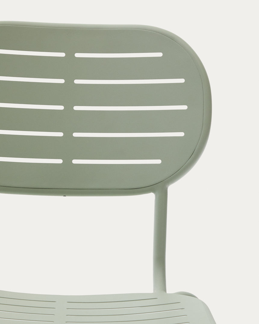 Stapelbarer Outdoor-Stuhl Brai aus verzinktem Stahl in Türkis - ZEN ZONE Furniture