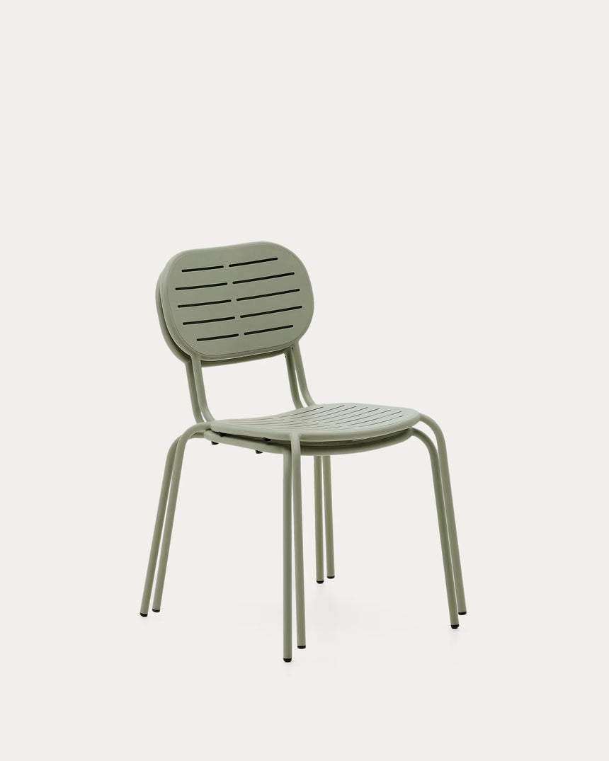 Stapelbarer Outdoor-Stuhl Brai aus verzinktem Stahl in Türkis - ZEN ZONE Furniture