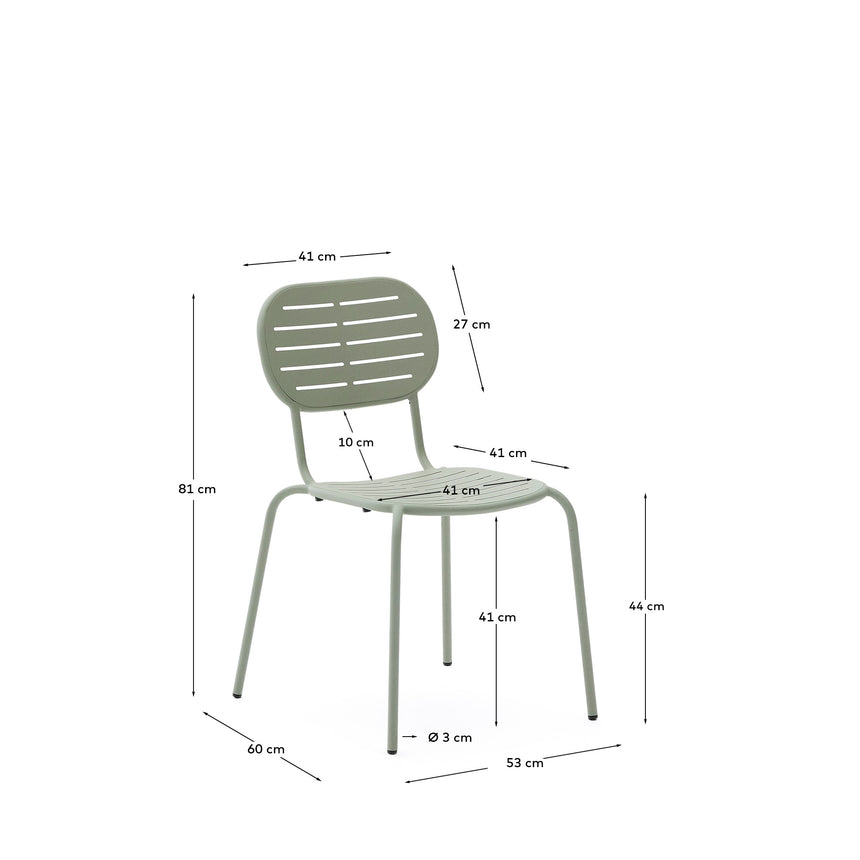Stapelbarer Outdoor-Stuhl Brai aus verzinktem Stahl in Türkis - ZEN ZONE Furniture