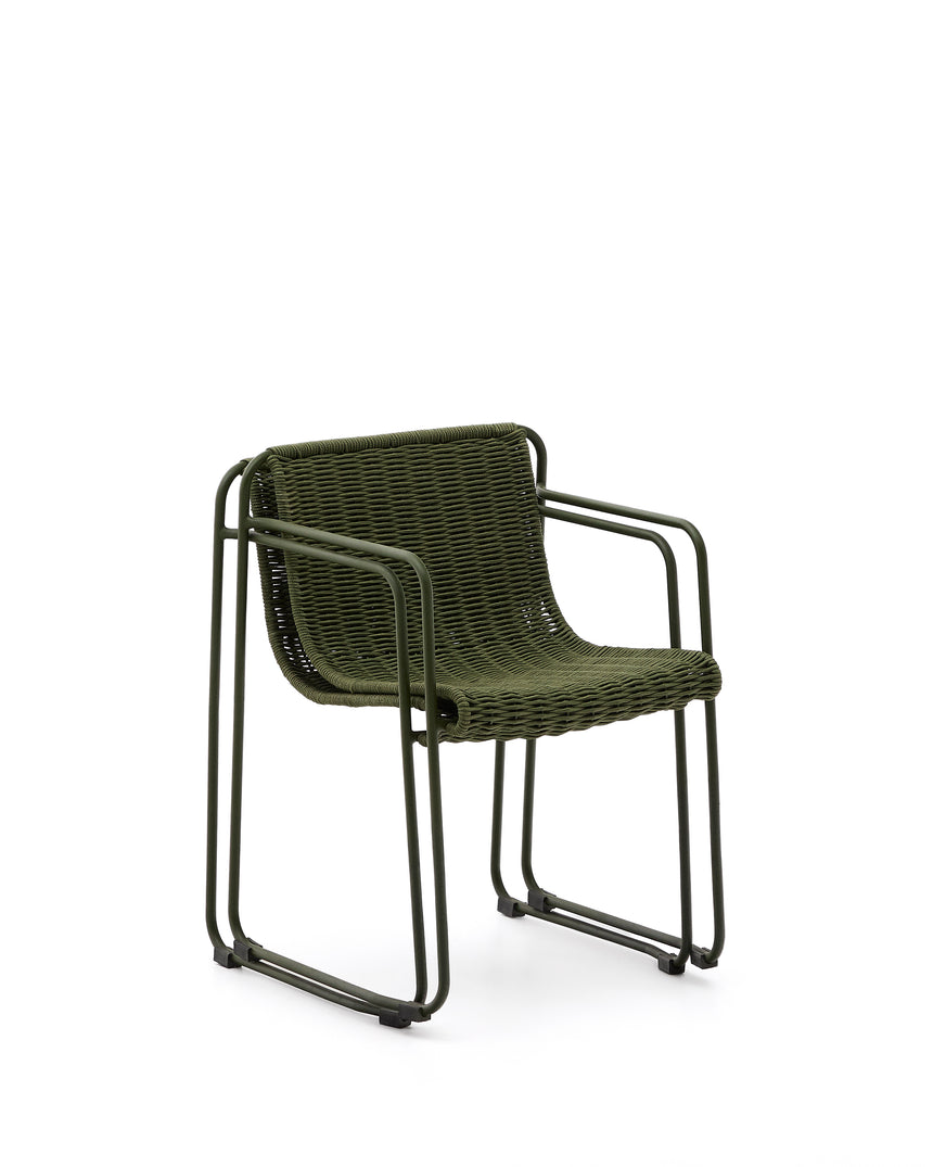 Stuhl Maurina aus grün verzinktem Stahl mit grünem Seil - ZEN ZONE Furniture