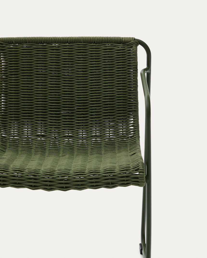 Stuhl Maurina aus grün verzinktem Stahl mit grünem Seil - ZEN ZONE Furniture