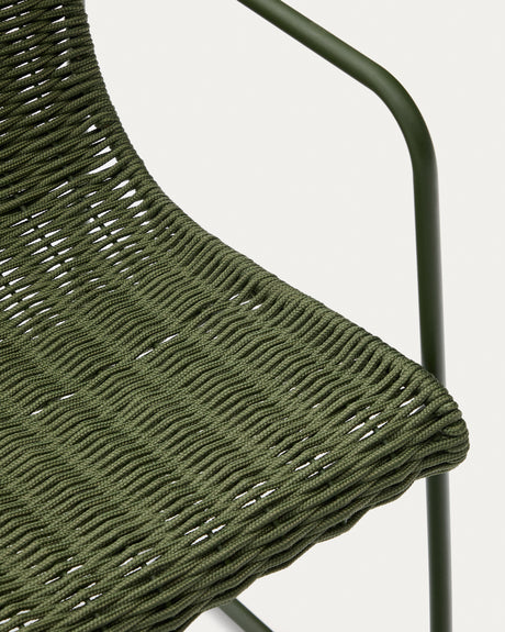 Stuhl Maurina aus grün verzinktem Stahl mit grünem Seil - ZEN ZONE Furniture