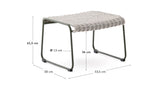 Fußablage Maurina aus grün verzinktem Stahl mit écrufarbenem und grauem Seil 58 x 52,5 cm - ZEN ZONE Furniture