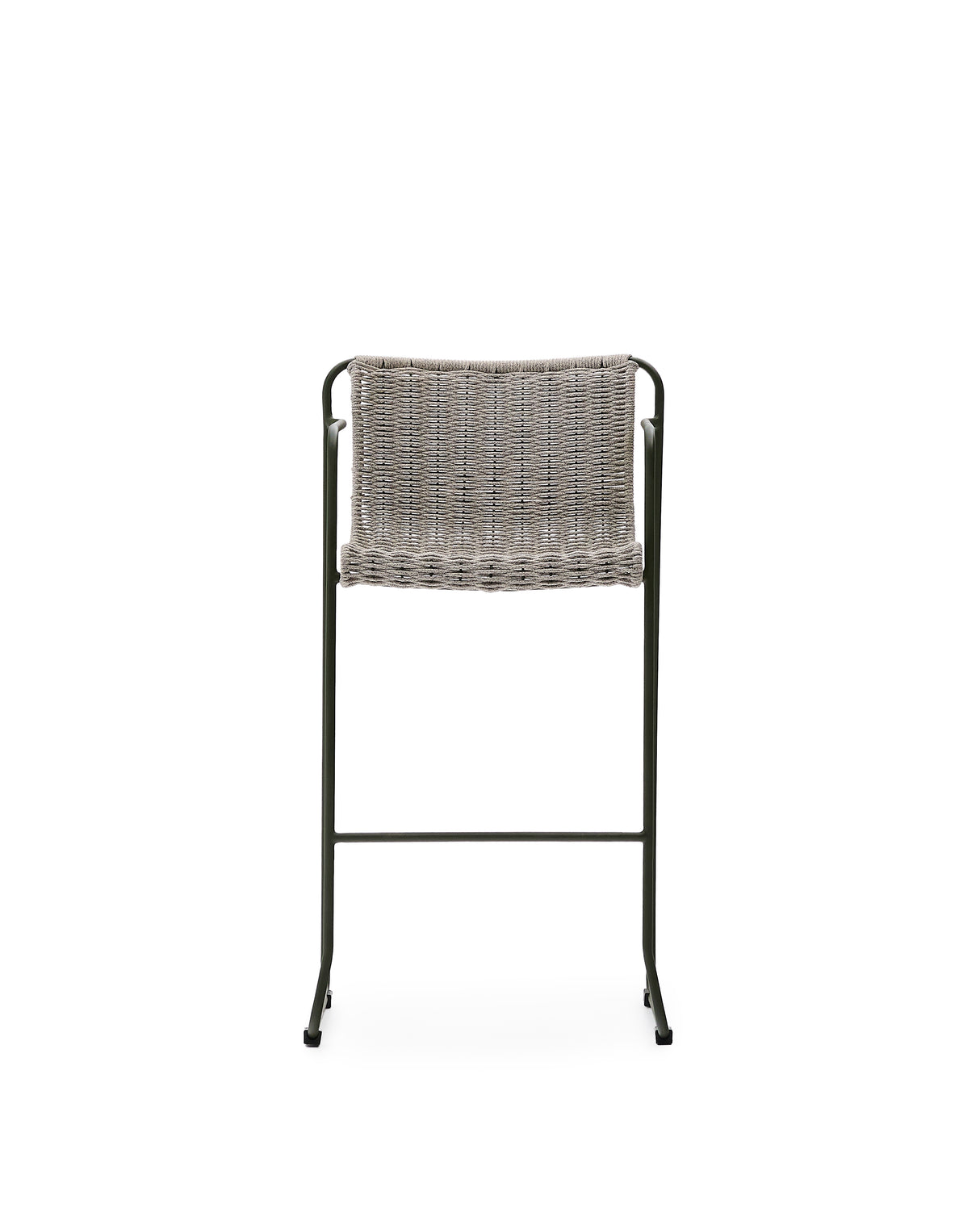 Hocker Maurina aus grün verzinktem Stahl mit écrufarbenem und grauem Seil 74,5 cm - ZEN ZONE Furniture