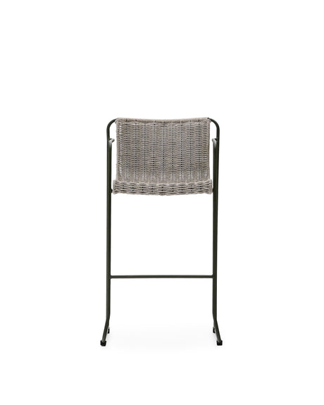 Hocker Maurina aus grün verzinktem Stahl mit écrufarbenem und grauem Seil 74,5 cm - ZEN ZONE Furniture