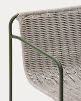 Hocker Maurina aus grün verzinktem Stahl mit écrufarbenem und grauem Seil 74,5 cm - ZEN ZONE Furniture