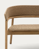 3-Sitzer-Sofa Arinella aus massivem Akazienholz mit Finish in natürlichem Farbton und beigem Seil FSC 100% 167 cm - ZEN ZONE Furniture