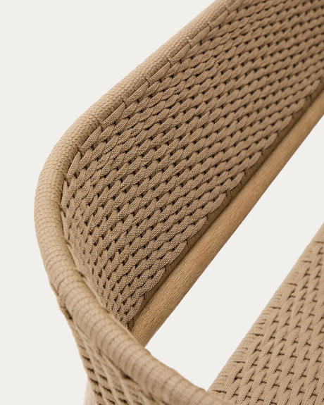 3-Sitzer-Sofa Arinella aus massivem Akazienholz mit Finish in natürlichem Farbton und beigem Seil FSC 100% 167 cm - ZEN ZONE Furniture