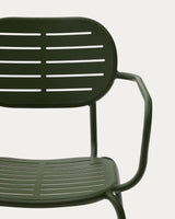 Stapelbarer Outdoor-Stuhl mit Armlehnen Brai aus  verzinktem Stahl in Grün - ZEN ZONE Furniture